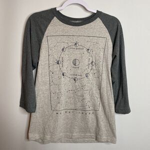Life Clothing Company Baseball 3/4 Sleeve T-Shirt Moon Phase Graphic Size S